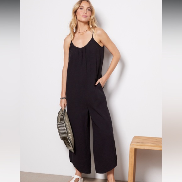 Z Supply Flared Gauze Jumpsuit in Black - Picture 1 of 9